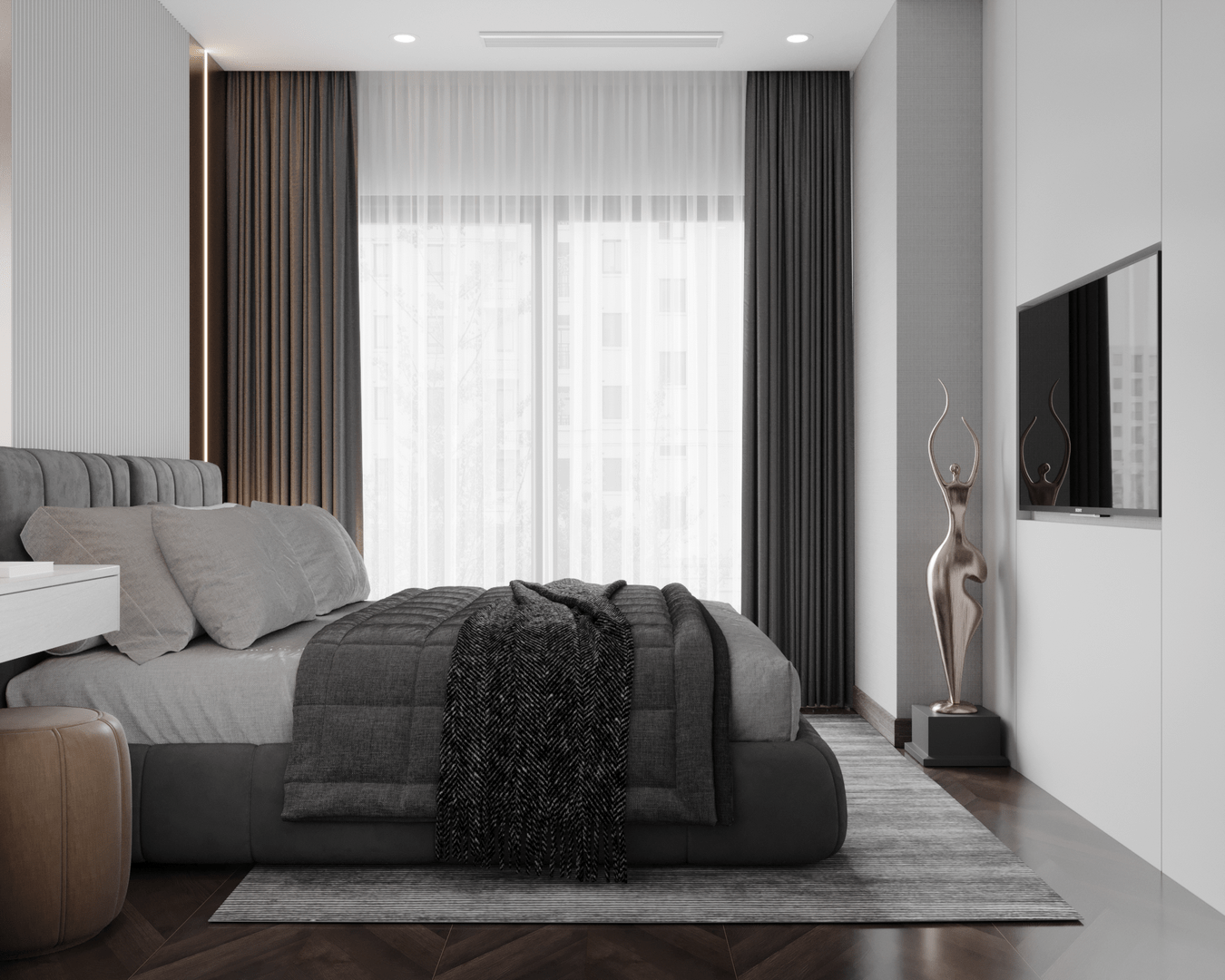 can ho mau 1 phong ngu the opus one 1