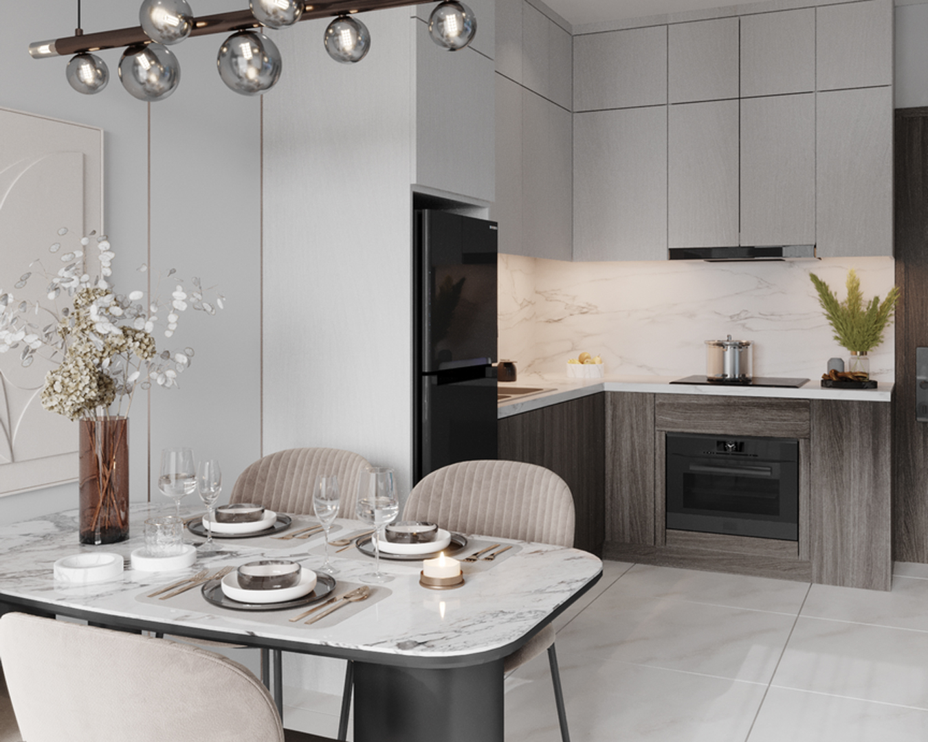 can ho mau 1 phong ngu the opus one 9