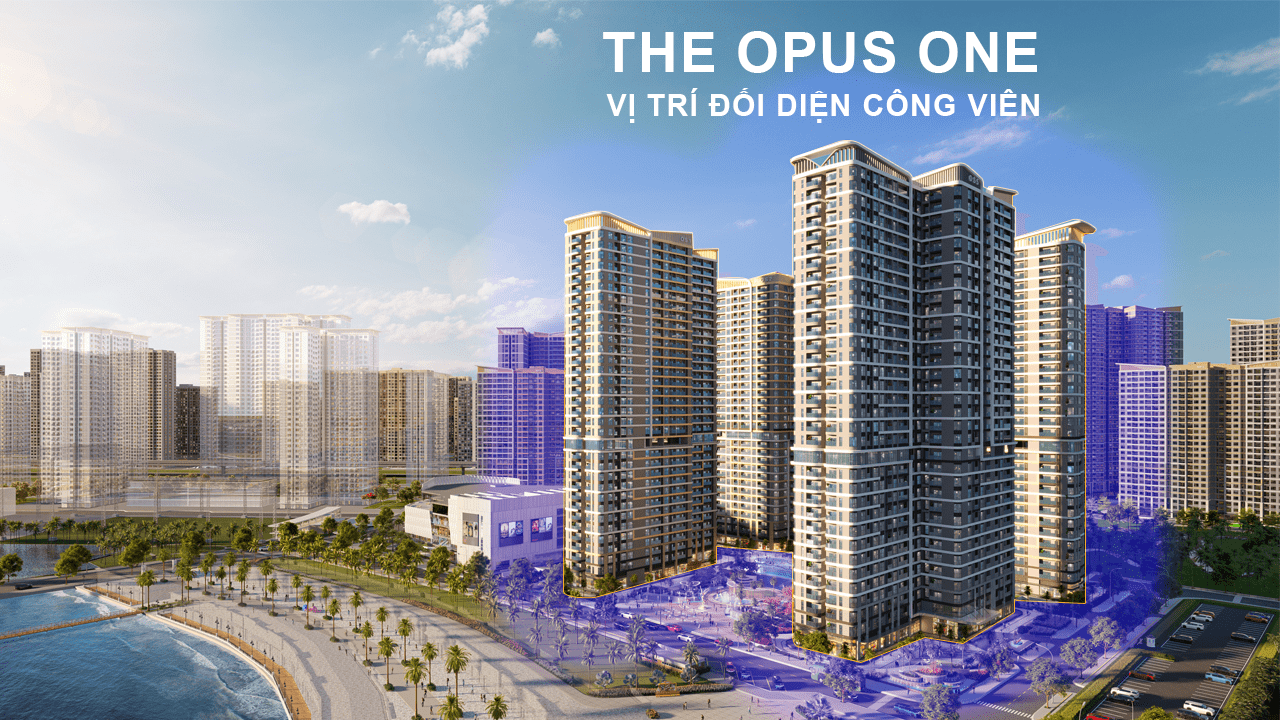 Vị trí The Opus One đối diện công viên với không gian sống xanh mát